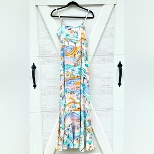 True Destinations Blue Beach Fun Maxi Dress